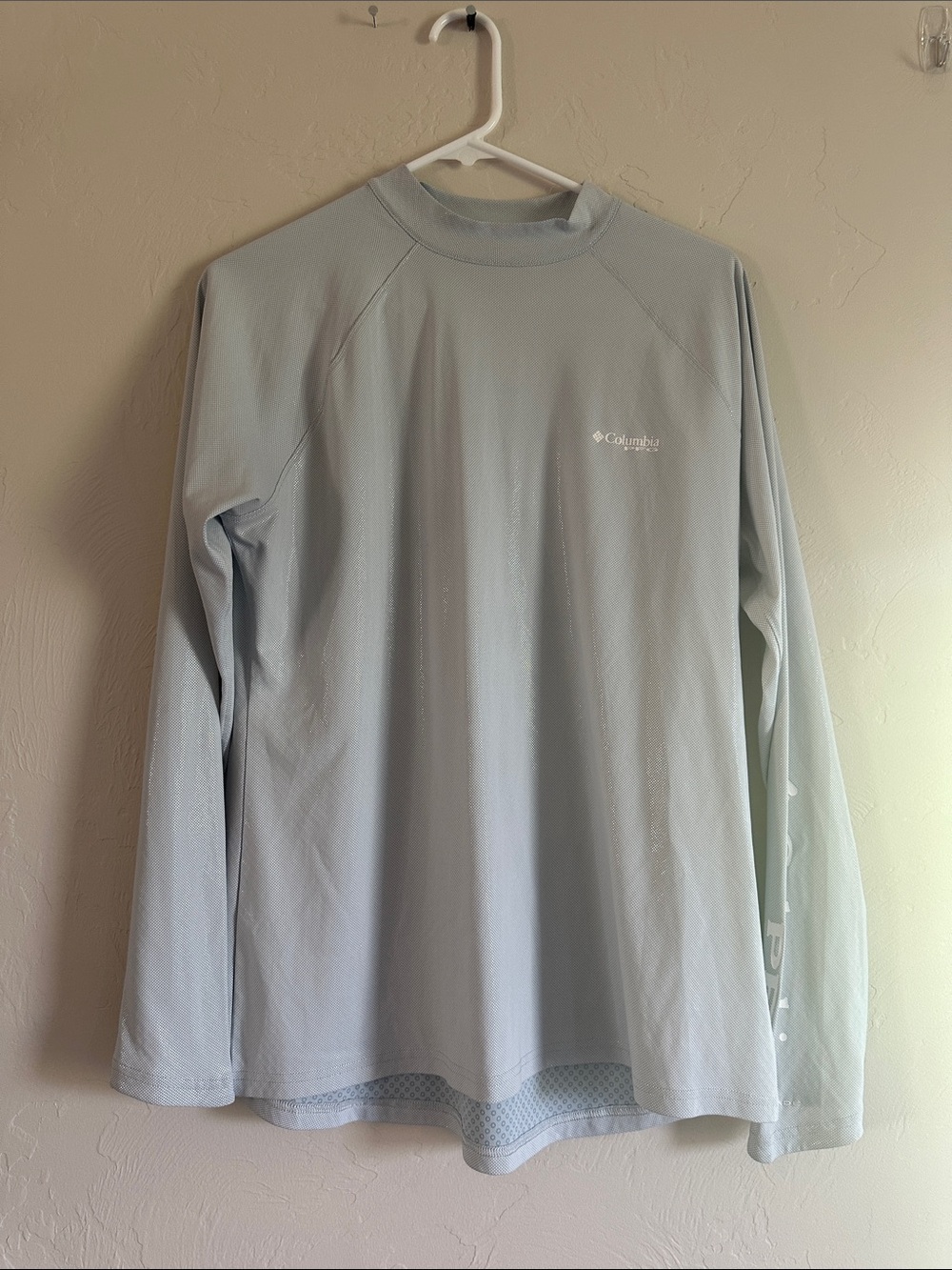Columbia Light Blue Long Sleeve PFG Performance Shirt